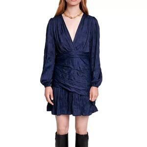 NWT MAJE Runny Lona Mini Dress - Marine Blue - Size 38 (M)